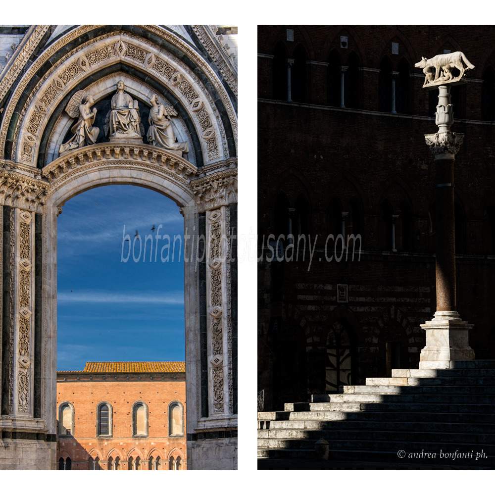 andrea bonfanti ph © due aspetti di piazza Duomo in Siena